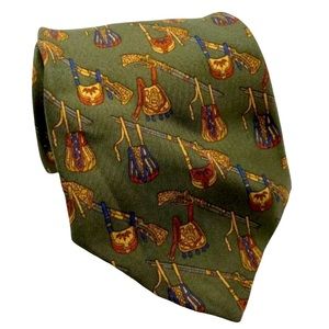 Salvatore Ferragamo Musket W/ Native American Satchel Tie Pocahontas John Smith